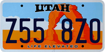 UT license plate Z558ZO