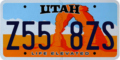UT license plate Z558ZS