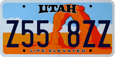 UT license plate Z558ZZ