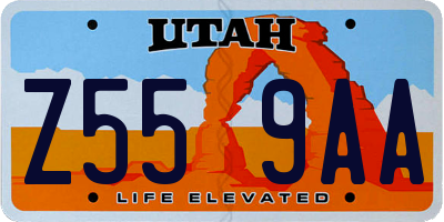 UT license plate Z559AA