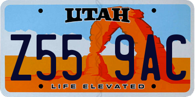 UT license plate Z559AC