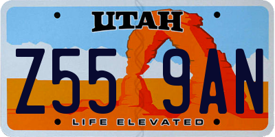 UT license plate Z559AN