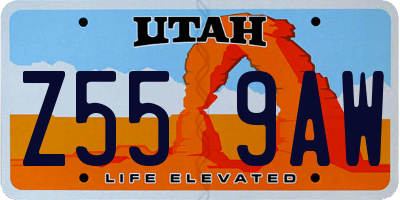 UT license plate Z559AW