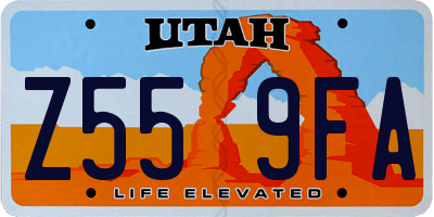 UT license plate Z559FA