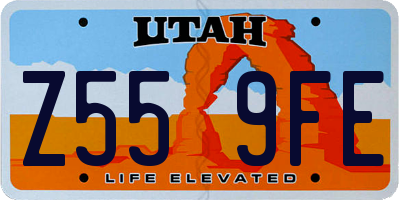UT license plate Z559FE