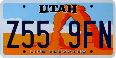 UT license plate Z559FN