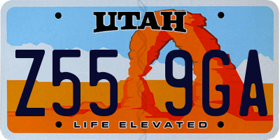 UT license plate Z559GA
