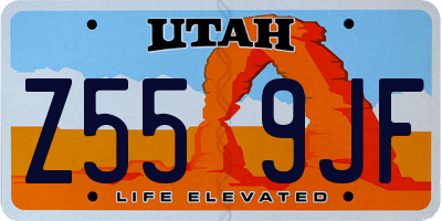 UT license plate Z559JF