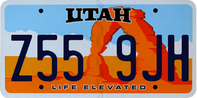 UT license plate Z559JH