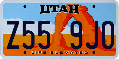 UT license plate Z559JO