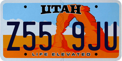 UT license plate Z559JU
