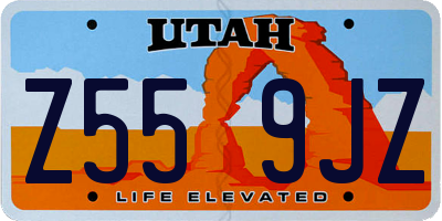 UT license plate Z559JZ
