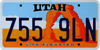 UT license plate Z559LN