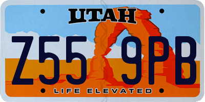UT license plate Z559PB
