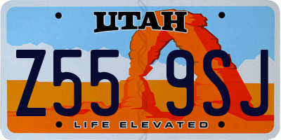 UT license plate Z559SJ