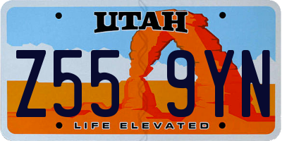 UT license plate Z559YN