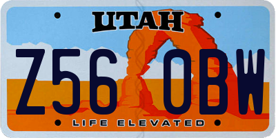 UT license plate Z560BW