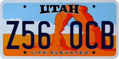 UT license plate Z560CB