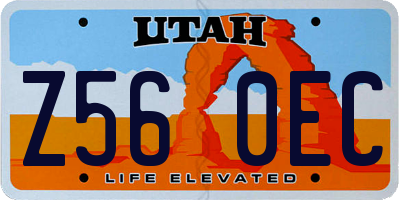 UT license plate Z560EC