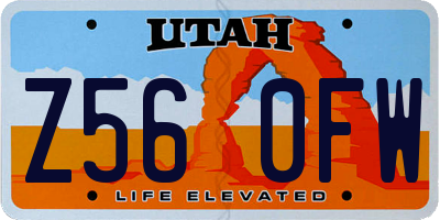 UT license plate Z560FW