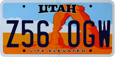 UT license plate Z560GW