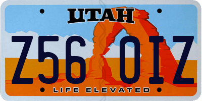 UT license plate Z560IZ