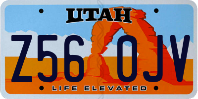 UT license plate Z560JV