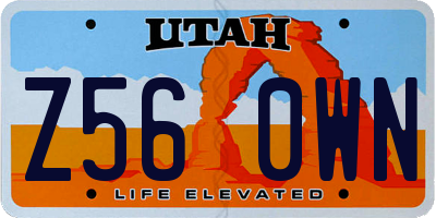 UT license plate Z560WN