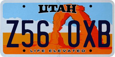 UT license plate Z560XB