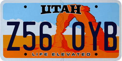 UT license plate Z560YB