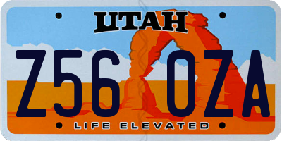 UT license plate Z560ZA