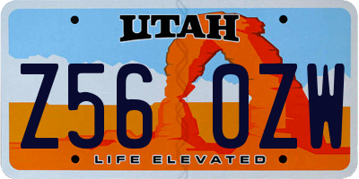UT license plate Z560ZW