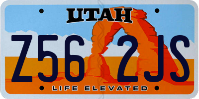 UT license plate Z562JS