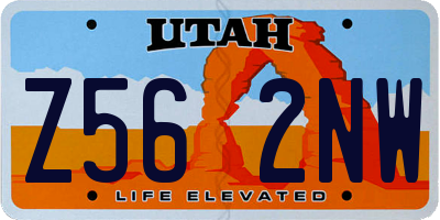 UT license plate Z562NW