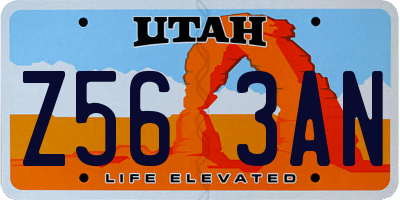 UT license plate Z563AN