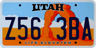 UT license plate Z563BA
