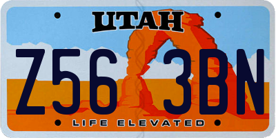 UT license plate Z563BN