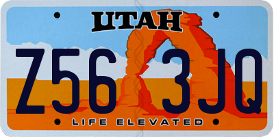 UT license plate Z563JQ