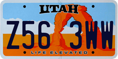 UT license plate Z563WW