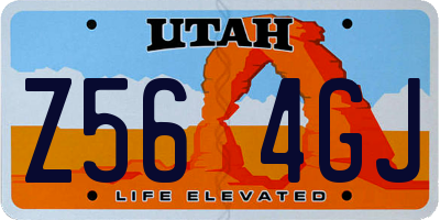 UT license plate Z564GJ
