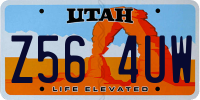 UT license plate Z564UW