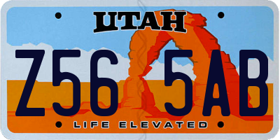 UT license plate Z565AB