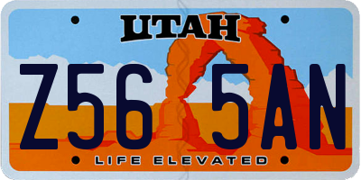 UT license plate Z565AN