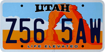 UT license plate Z565AW