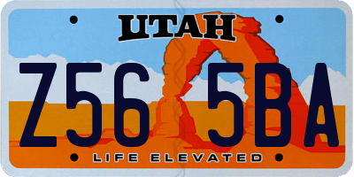 UT license plate Z565BA