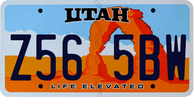 UT license plate Z565BW