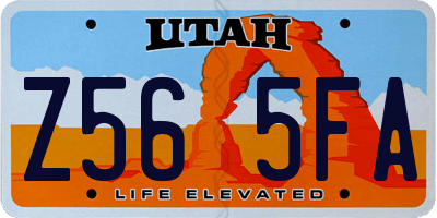 UT license plate Z565FA