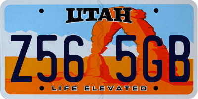 UT license plate Z565GB