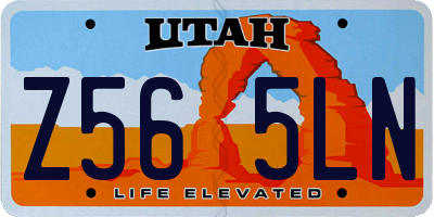 UT license plate Z565LN