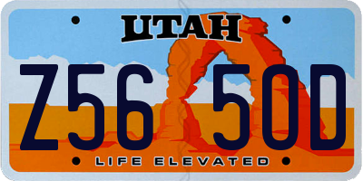 UT license plate Z565OD